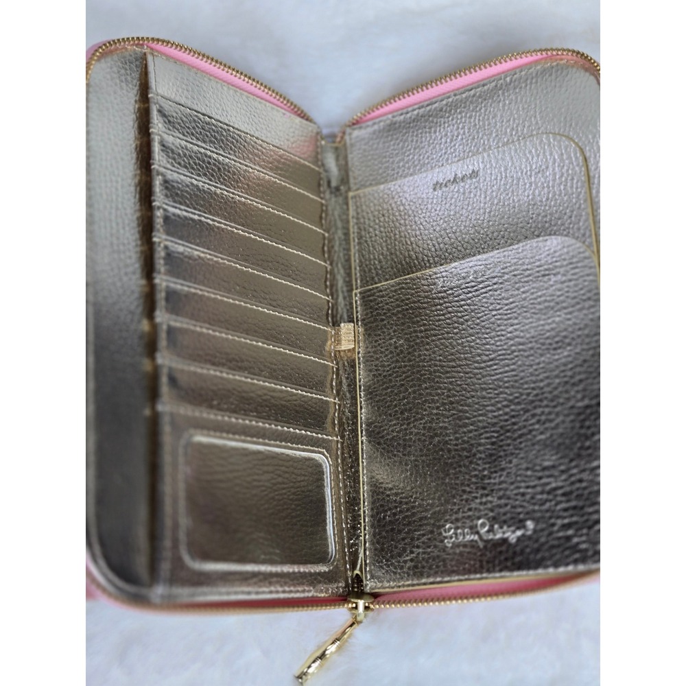 Lilly Pulitzer Via Amore Spritzer Travel Wallet Passport Holder Zip Around New - Picture 5 of 8